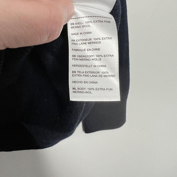 Untuckit Mens Pullover 1/4 Zip Pullover Sweater Merino Wool Size XL Navy Blue - Picture 8 of 11